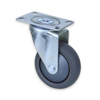 100mm Q100 Grey Polyurethane Ball Bearing Swivel Plate 200kg Castors