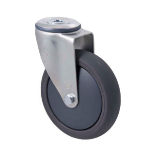 125mm Q125 Grey Polyurethane Ball Bearing Bolt Hole 200kg Castors