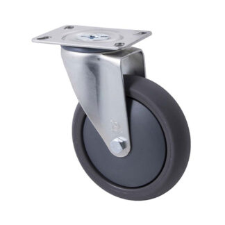 125mm Q125 Grey Polyurethane Ball Bearing Swivel Plate 200kg Castors