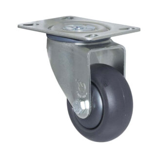 75mm Q75 Grey Polyurethane Ball Bearing Swivel Plate 200kg Castors