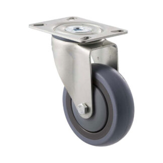 100mm M100 Grey Rubber Ball Bearing Swivel Plate 100kg Castors