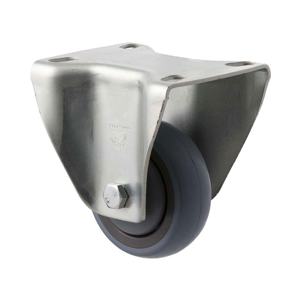 75mm M75 Grey Rubber Ball Bearing Fixed Plate 100kg Castors