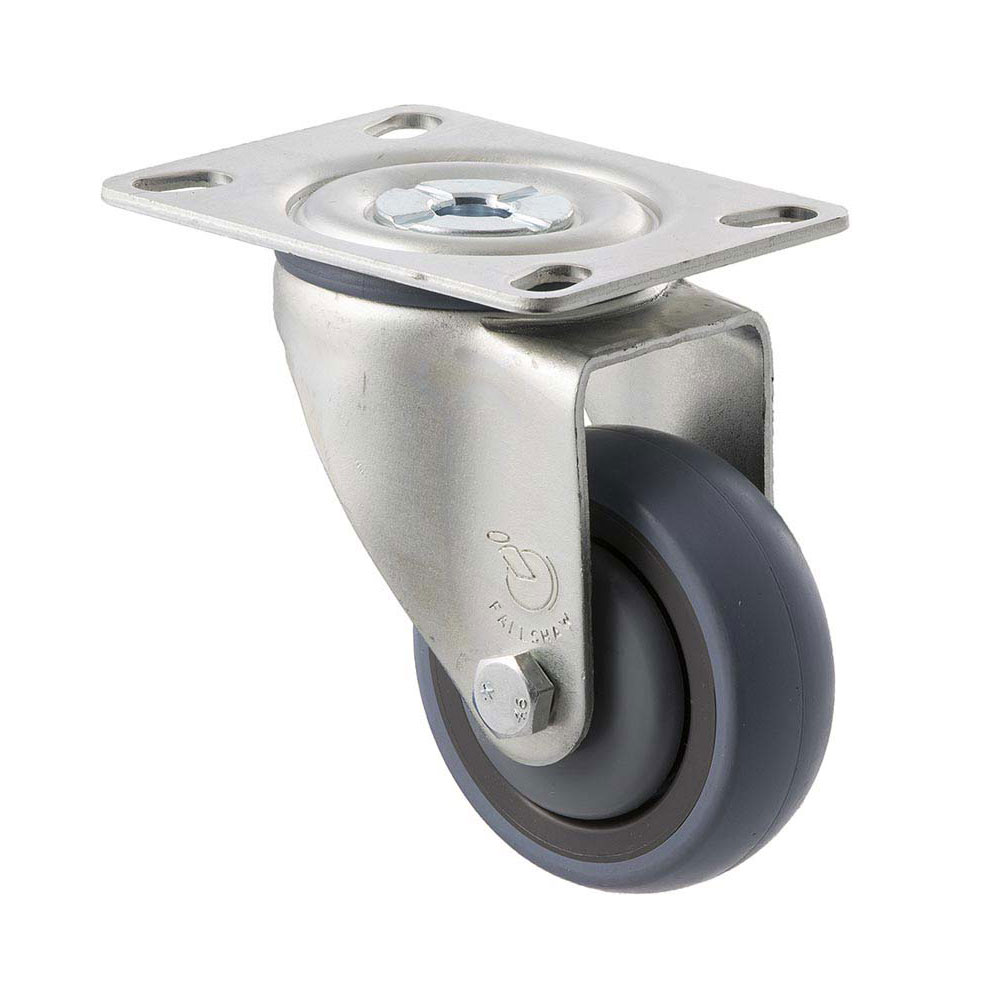 75mm M75 Grey Rubber Ball Bearing Swivel Plate 100kg Castors