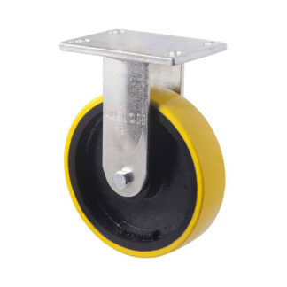 200mm XUQ200 Polyurethane On Cast Iron Ball Bearing Fixed Plate 1000kg Castors