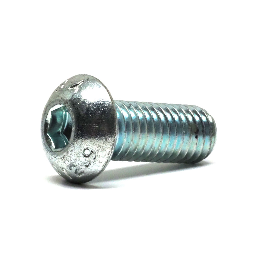 M8 - 1.25 Coarse x 90mm Alloy Steel 12.9 Zinc Plated Button Head Socket Screw