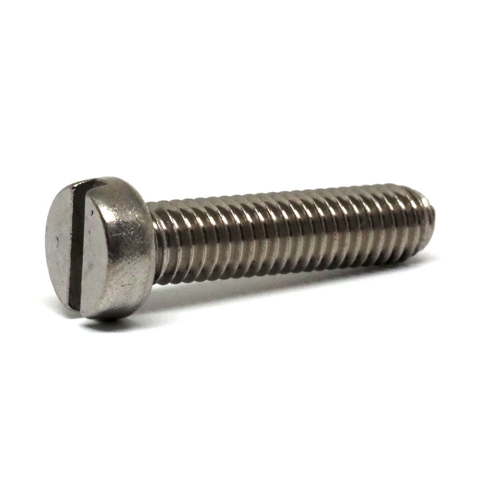 M8 - 1.25 Coarse x 20mm Stainless Steel 304 Cheese Head Slot Metal Thread