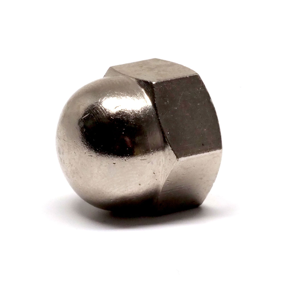 M8 - 1.25 Coarse Brass Grade 1 Nickel Plated Dome Nut