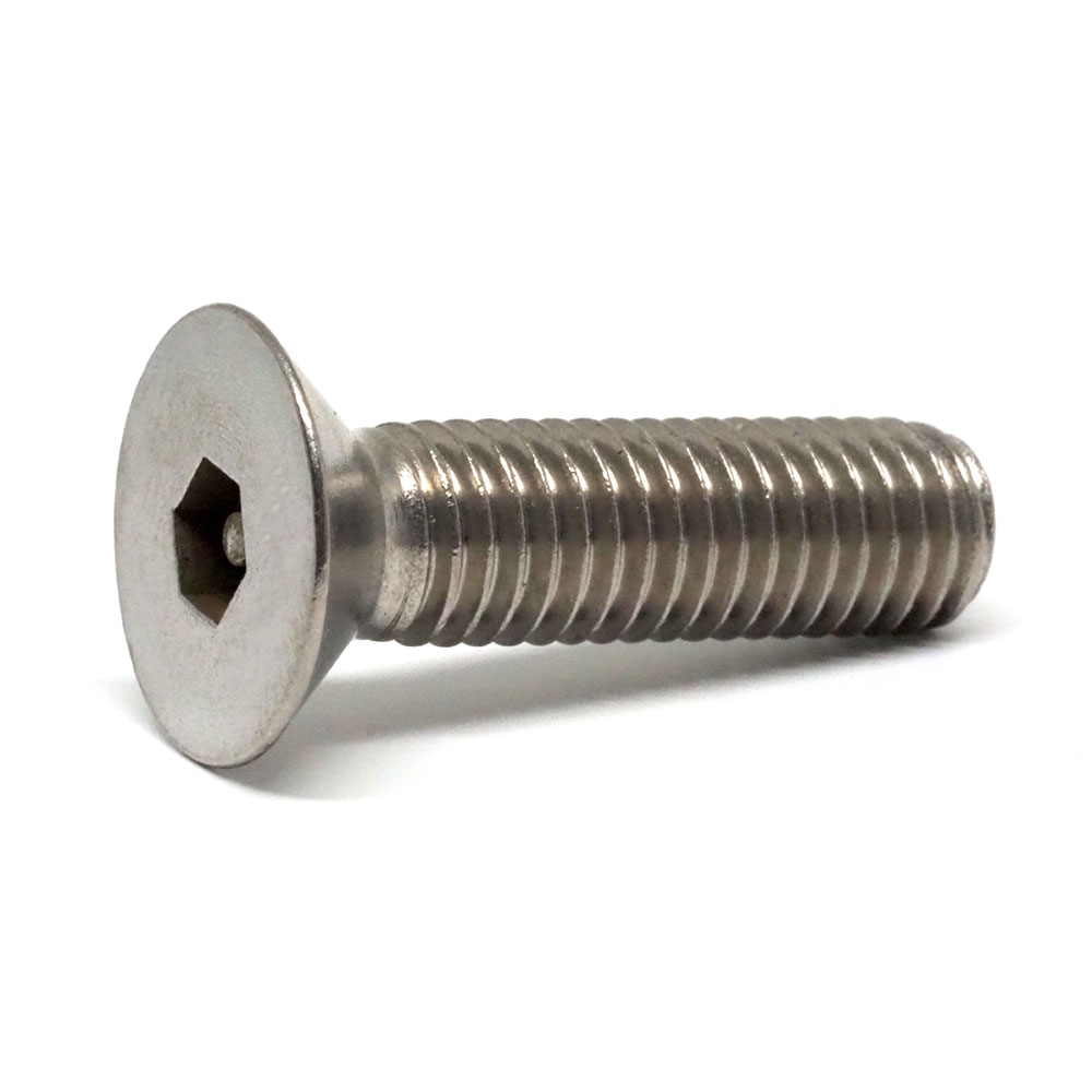 1/4" - 20 UNC x 2" Stainless Steel 304 Countersunk Head Post Hex Machine Screw