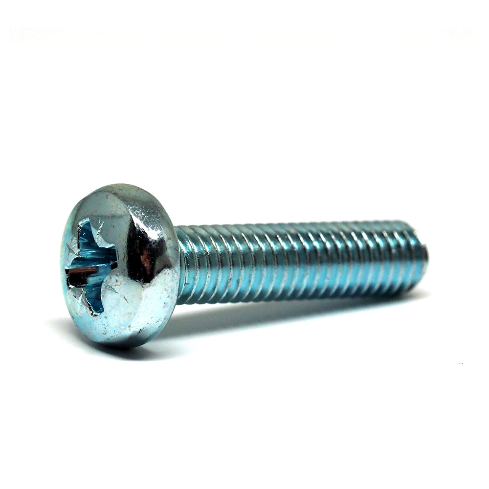 M6 - 1.0 Coarse x 30mm Steel Zinc Plated Pan Head Pozi Metal Thread