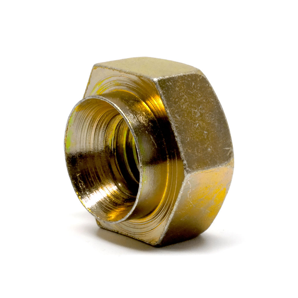 M8 - 1.25 Coarse Steel Grade 2 Zinc Yellow Plated Root Nut