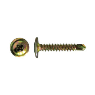 8g-18 x 32mm Zinc Yellow Plated Button Head Self Drilling Screw For Metal
