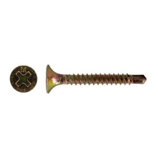 8g-18 x 50mm Zinc Yellow Plated Bugle Head Self Drilling Screw For Metal