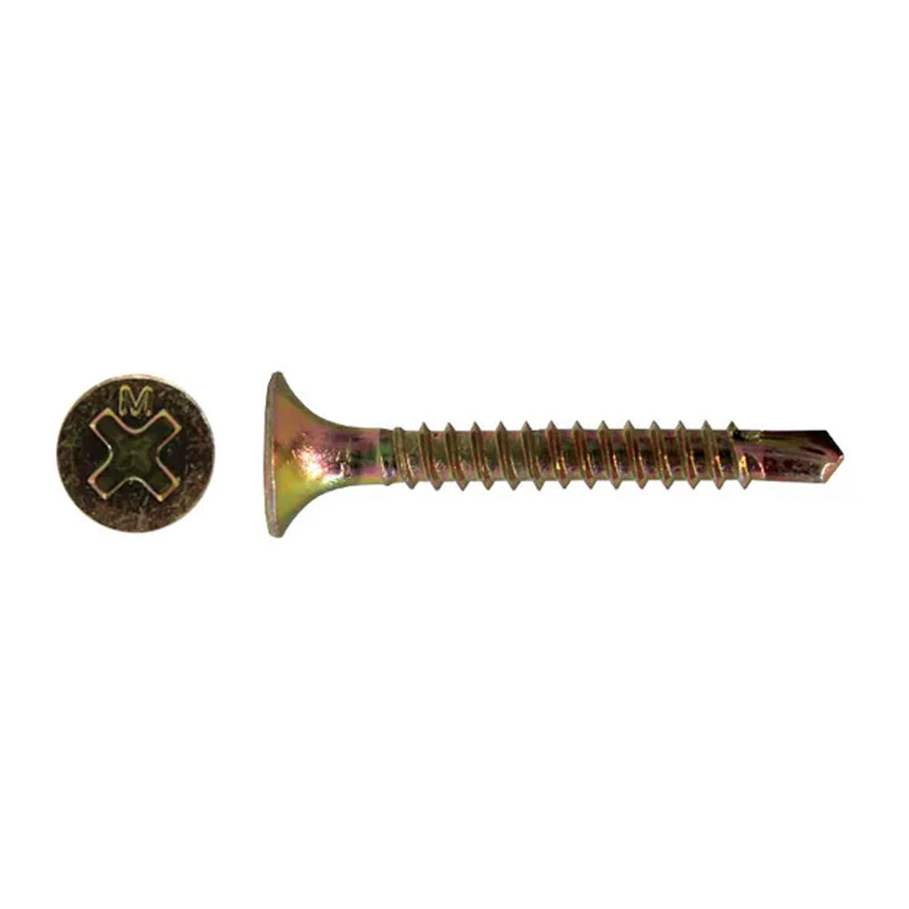 8g-18 x 50mm Zinc Yellow Plated Bugle Head Self Drilling Screw For Metal