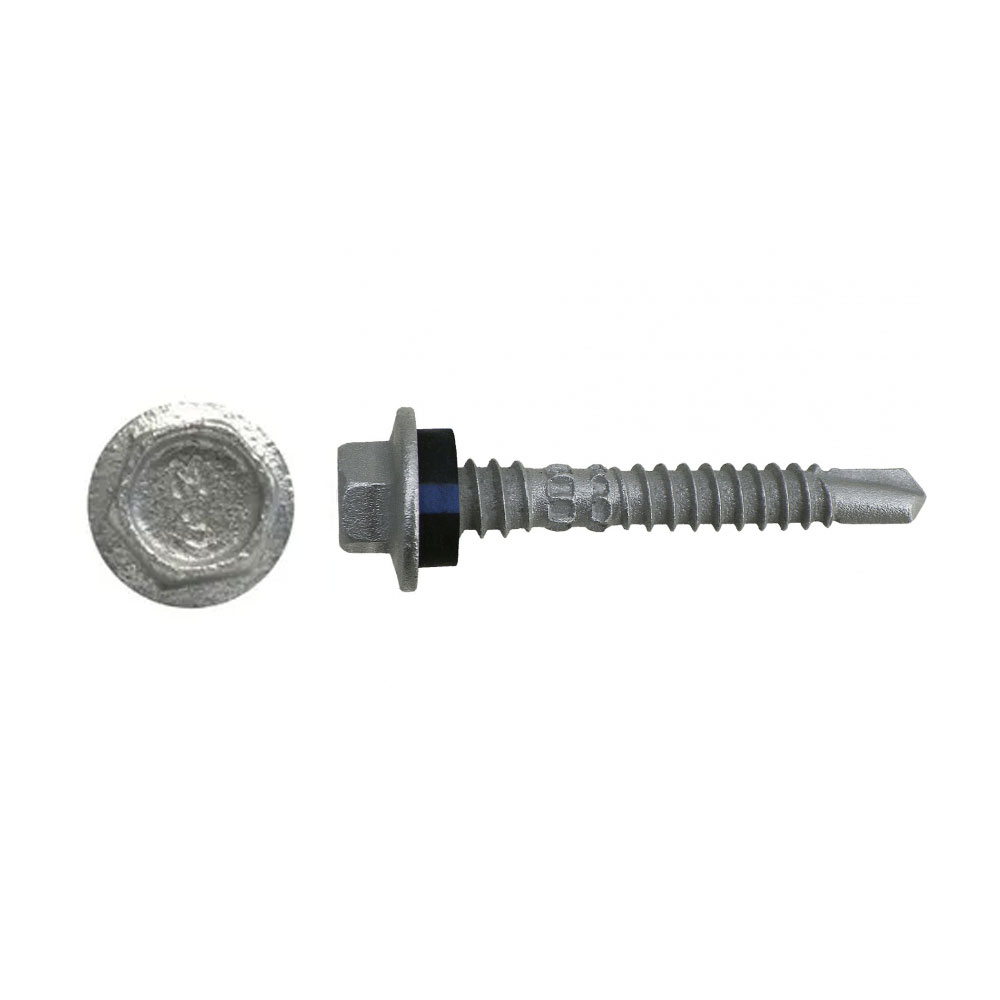 8g-18 x 12mm Class 4 Hex Head Self Drilling Screw For Metal w/Seal