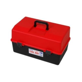 Fischer Large Tool Box 6 Tray Cantilever (Black/Red)