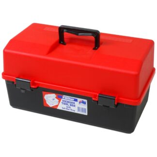 Fischer Medium Tool Box W/ Liftout Tray (Black/Red)
