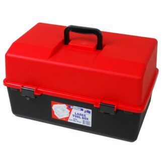 Fischer Large Tool Box W/ Liftout Tray & Compartment Boxes (Black/Red)