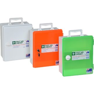 Fischer Small First Aid Cabinet Lockable (Orange Door / White Base)