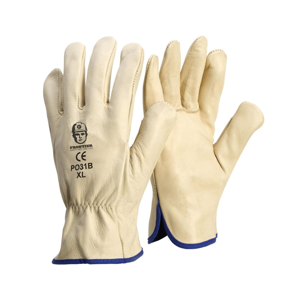 Glove Premium Cowhide Rigger Beige Size Large
