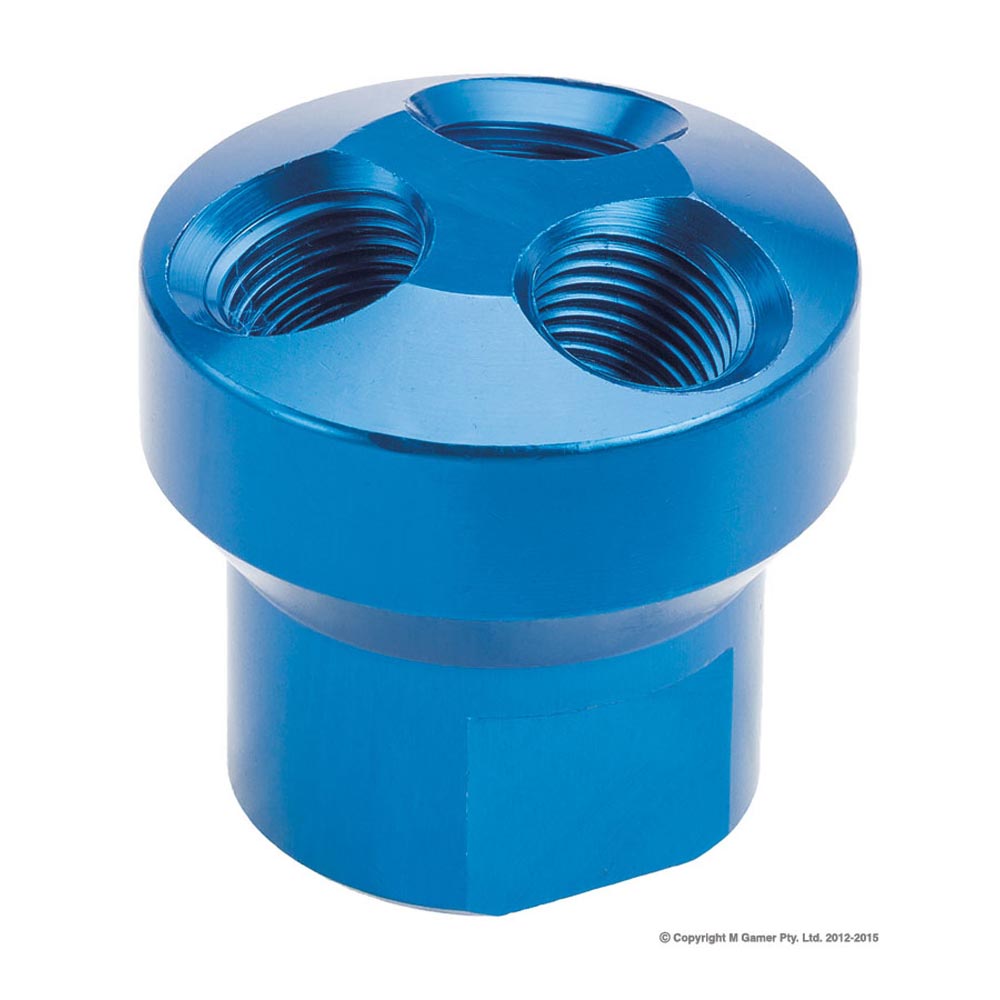 Geiger 3 - way Cluster Manifold - Bare 1/2" Inlet