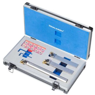 Harlingen 3 Piece Indexable Nickel Plated Negative Rake Lathe Tool Set - 20mm Shank for Hardened Steel External Turning Tool Holder Multi-Lock Clamp System