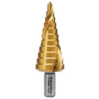 Holemaker Step Drill Spiral Flute, 11 Steps, 3MM Step Length, 5-25MM