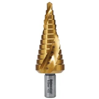 Holemaker Step Drill Spiral Flute, 13 Steps, 3MM Step Length, 6-30MM