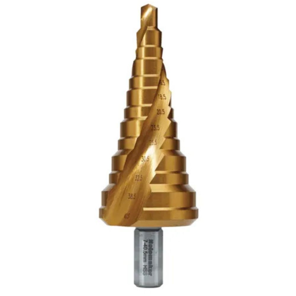 Holemaker Step Drill Spiral Flute, 13 Steps Varied Step Length, 7-40.5MM
