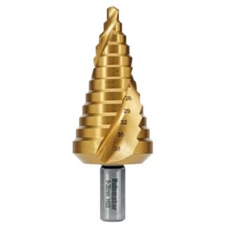 Holemaker Step Drill, Spiral Flute, 12 Steps, 6MM Step Length, 6 - 38MM