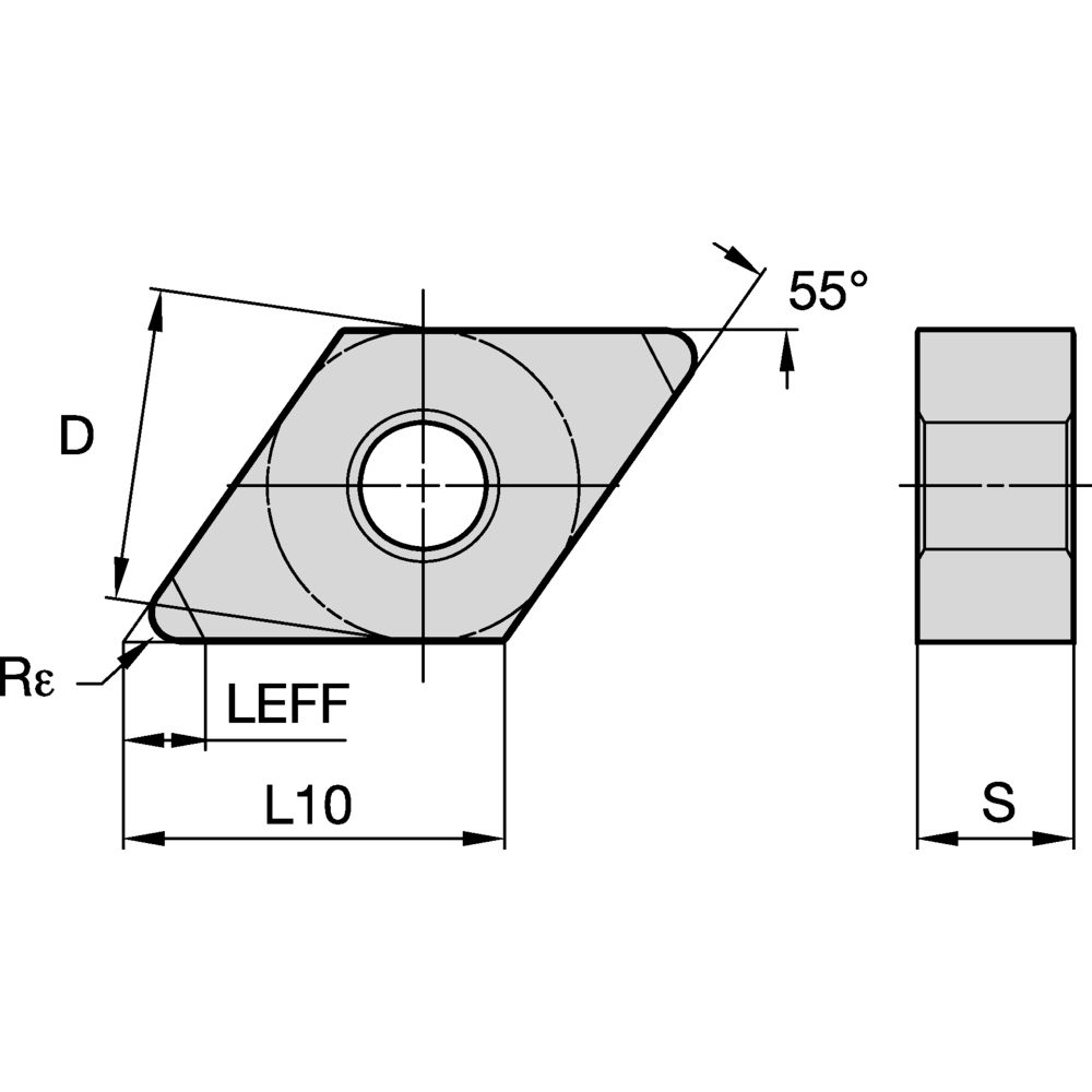 Kennametal • Kenloc™ • Negative Inserts • DNGA • Double-Sided Mini Tip • DNGA150408S01015DMT KBH10B - Image 2