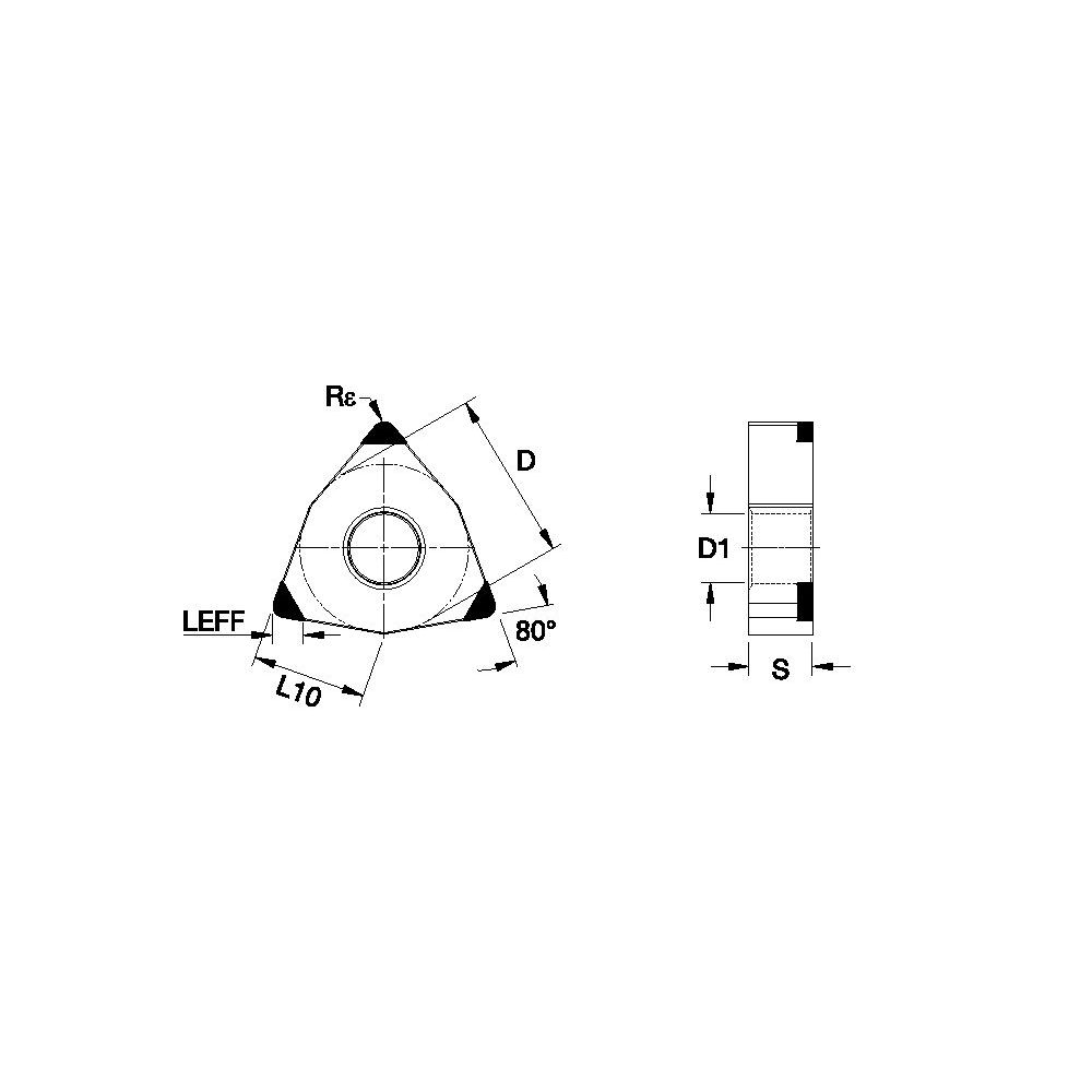 Kennametal • Kenloc™ • Negative Inserts • WNGA • Single-Sided Mini Tip • WNGA080408S01015MMT KBH10B - Image 2