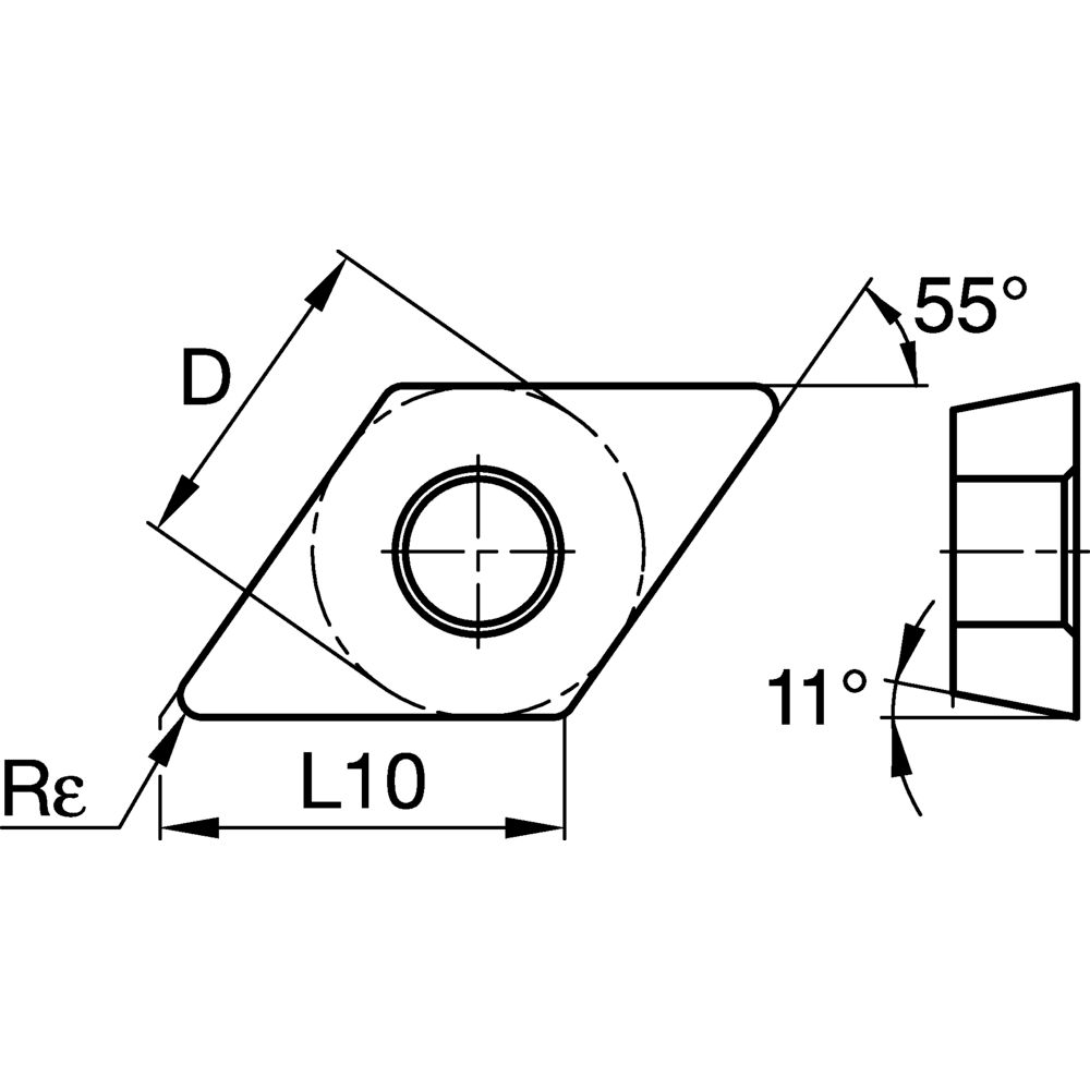 Kennametal • Positive Inserts • DPMT-MP • DPMT11T308MP KCS10 - Image 2