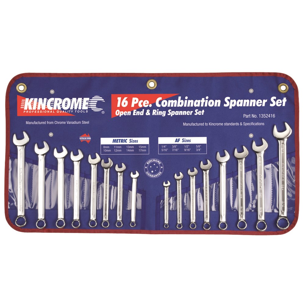 Kincrome Combination Spanner Set 16 Piece