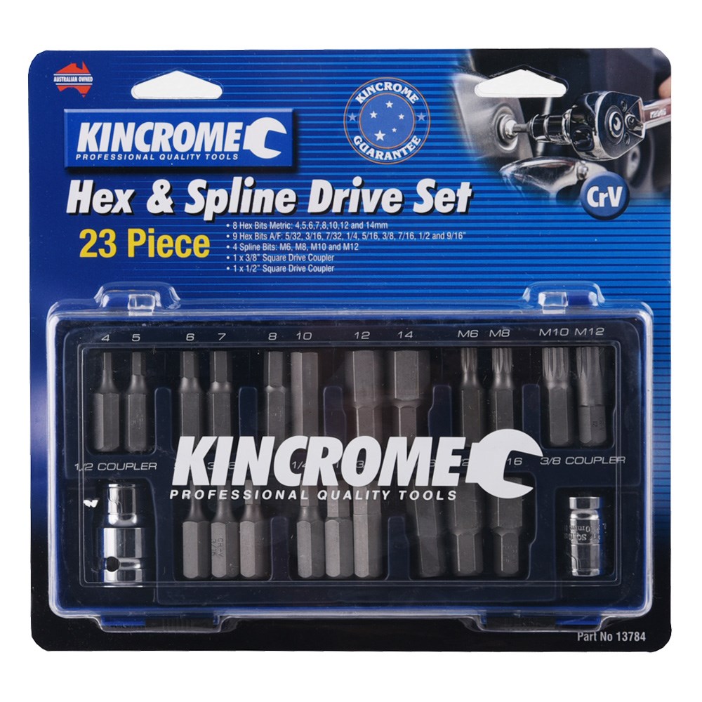 Kincrome Hex & Spline Drive Set 23 Piece 1/2" Drive - Image 2