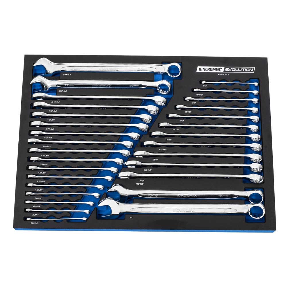 Kincrome EVA Tray Combination Spanners 30 Piece