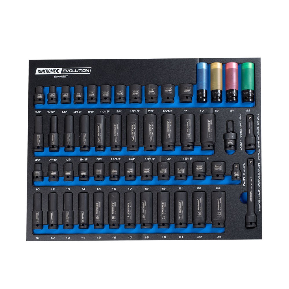 Kincrome EVA Tray Impact Socket & Accessory Deep Evolution 54 Piece
