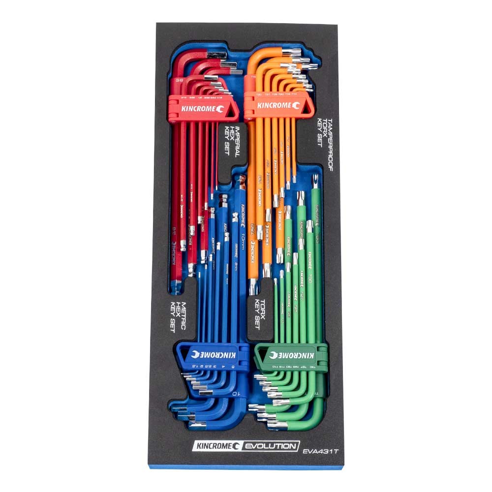 Kincrome EVA Tray Long Hex Keys 36 Piece