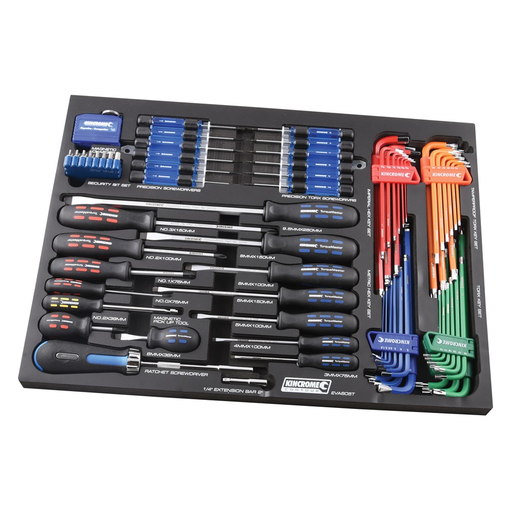 Kincrome EVA Tray Screwdriver & Fastening Set 105 Piece Bolts