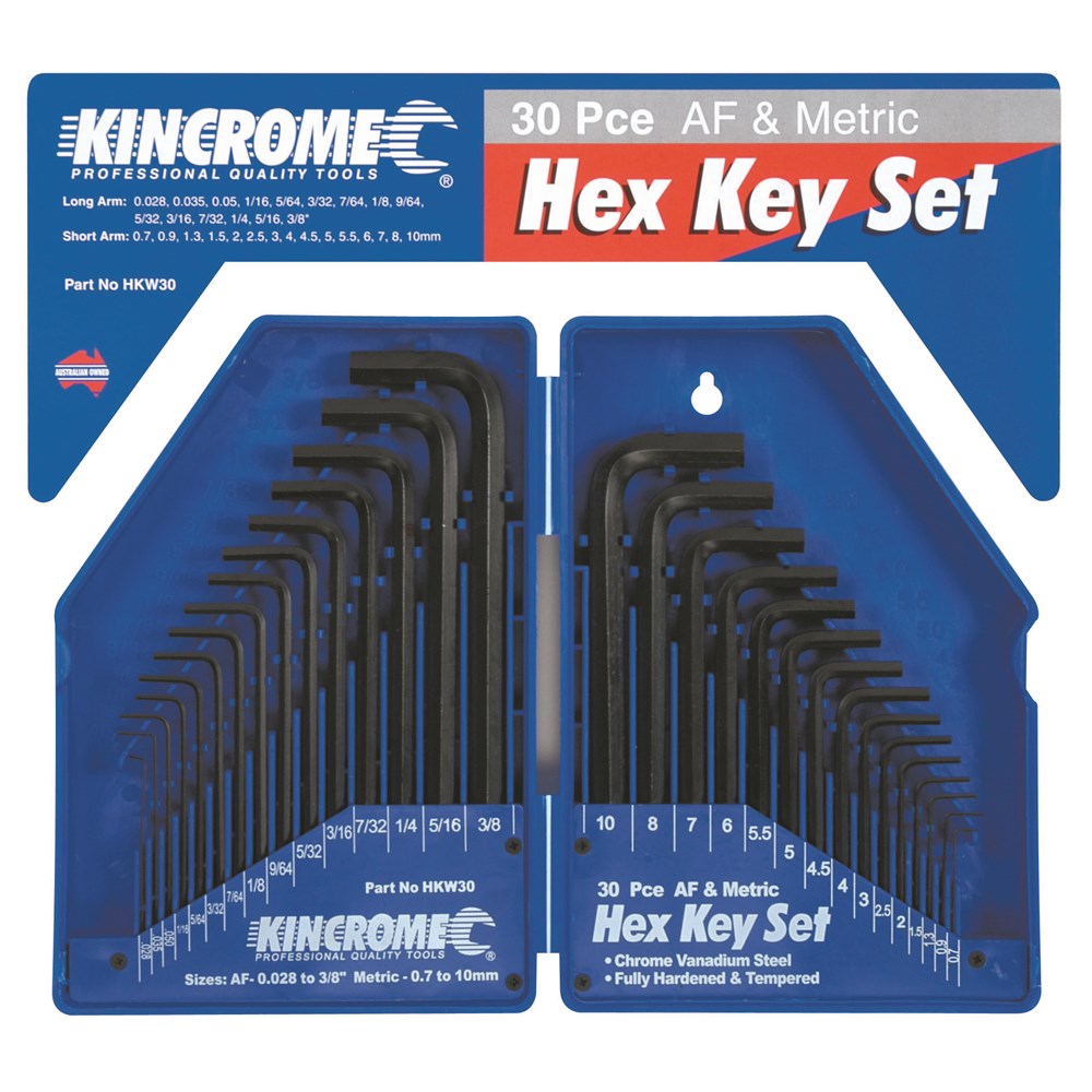 Kincrome Hex Key Wrench Set 30 Piece Imperial & Metric - Image 2