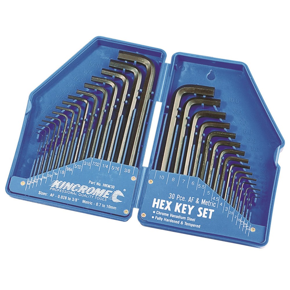 Kincrome Hex Key Wrench Set 30 Piece Imperial & Metric