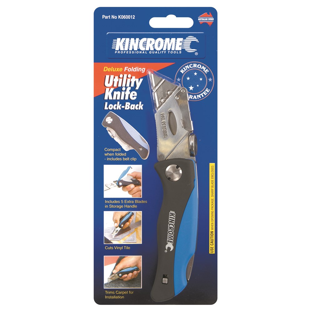 Kincrome Folding Utility Knife Lock Back 160mm - Image 5