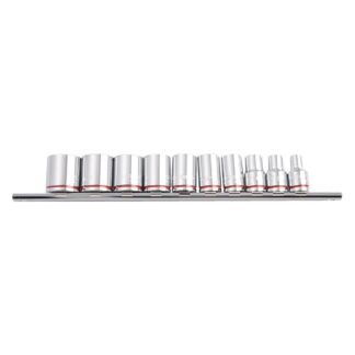 Kincrome Socket Rail 10 Piece 3/8" Drive Imperial (Mirror Polish) - Imperial