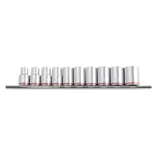 Kincrome Socket Rail 10 Piece 1/2" Drive Imperial (Mirror Polish) - Imperial