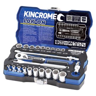Kincrome LOK-ON™ Socket Set 24 Piece 1/4" Drive - Metric & Imperial