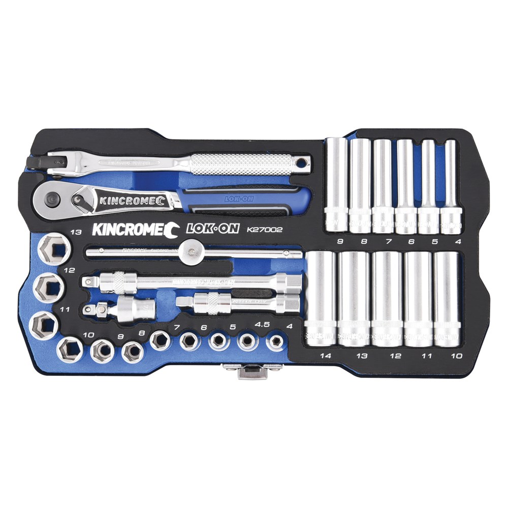 Kincrome LOK-ON™ Socket Set 28 Piece 1/4" Drive - Metric - Image 2