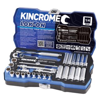 Kincrome LOK-ON™ Socket Set 28 Piece 1/4" Drive - Metric