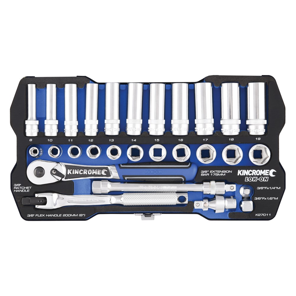 Kincrome LOK-ON™ Socket Set 28 Piece 3/8" Drive - Metric - Image 2