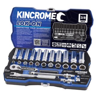 Kincrome LOK-ON™ Socket Set 28 Piece 3/8" Drive - Metric
