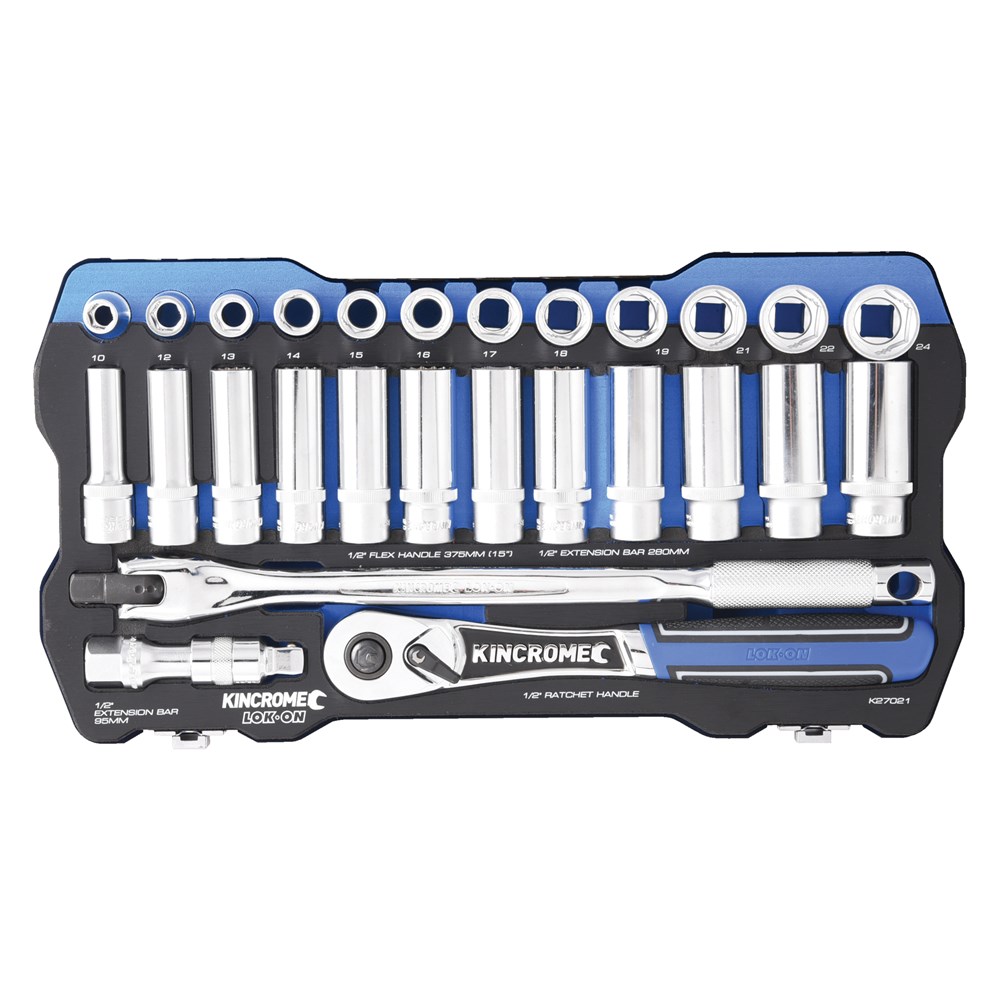 Kincrome LOK-ON™ Socket Set 28 Piece 1/2" Drive - Metric - Image 2