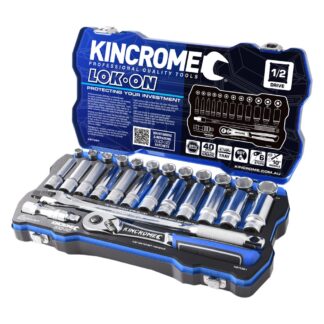 Kincrome LOK-ON™ Socket Set 28 Piece 1/2" Drive - Metric